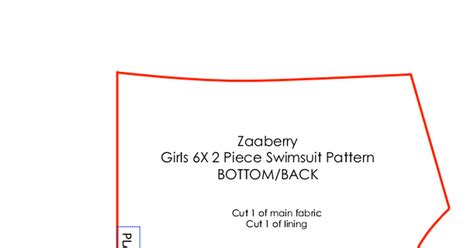Zaaberry 2 Piece Swimsuit Pattern Size 6x7pdf