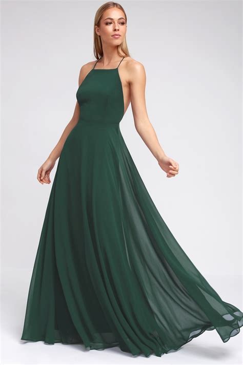A wide variety of green bridesmaid dresses options are available to you, such as feature, fabric type, and supply type. Beautiful Dark Green Dress - Maxi Dress- Backless Maxi Dress