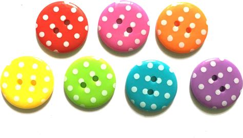 26 Pcs Round Retro Polka Dot Buttons 2 Holes Size 18 Mm Mix