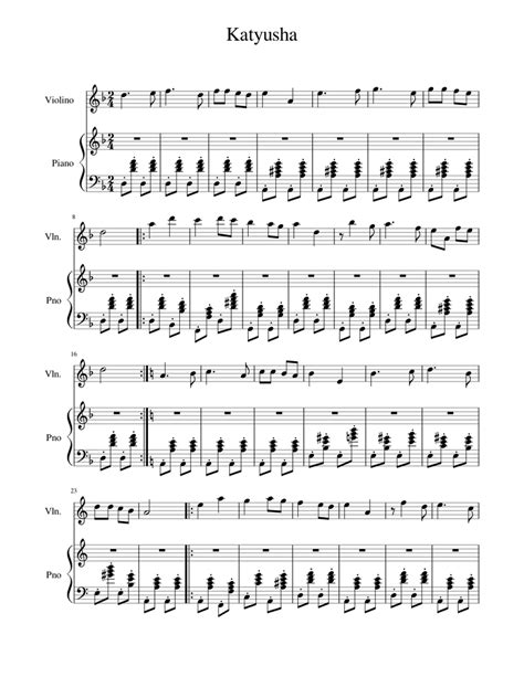 Katyusha Sheet Music For Violin Piano Download Free In Pdf Or Midi