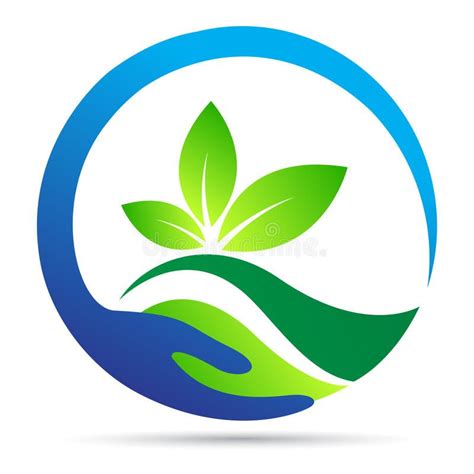 Save Nature Logo Leaf Wellness Earth Ecology Plant Green Symbol Vector
