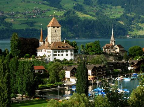 Spiez Castle 05 Switzerland Stock Photo Image Of Landscape Medieval