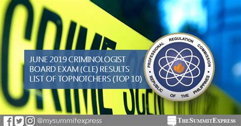 Cle Result June Criminologist Board Exam Top Passers The