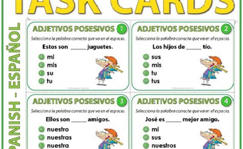 Spanish Possessive Adjectives Worksheets Adjetivos Posesivos Woodward