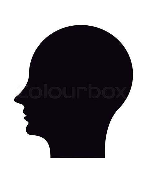 Flat Design Human Head Profile Icon Stock Vector Colourbox
