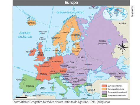 Mapa Regioes Europa Escola Educação