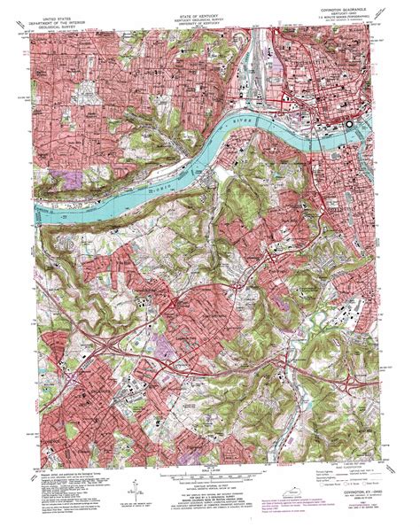 Covington Topographic Map 124000 Scale Kentucky