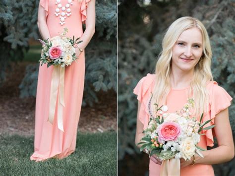 Pretty Summer Coral Peach Blush Wedding Flowers Utah Calie Rose