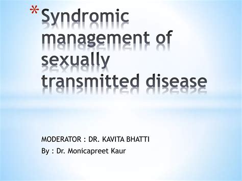 Syndromic Management Of Sexually Transmitted Disease Ppt