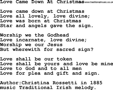 Christmas Powerpoints, Song: Love Came Down At Christmas - Lyrics, PPT