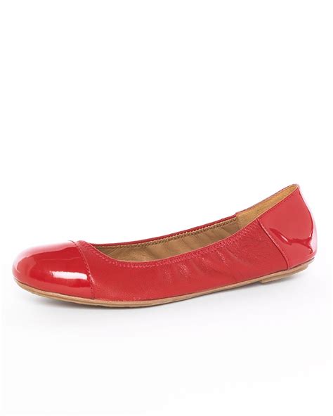 Michael Kors Kors Erin Patent Leather Ballet Flat In Red Lyst