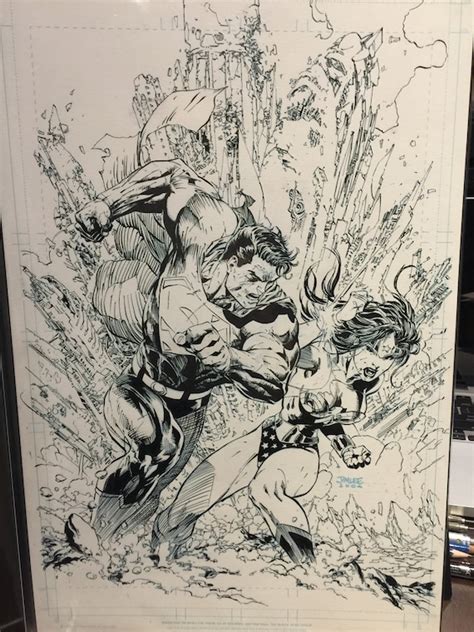 Comic Cover Recreation Superman And Wonder Woman By Jim Lee Etsy