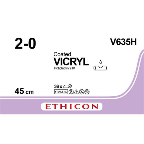 Ethicon Vicryl 20 18 Coated Vicryl Violet Braided Absorbable Suture