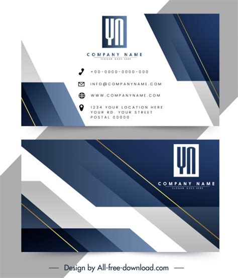 Business Card Template Modern Abstract Techno Decor Vectors Graphic Art