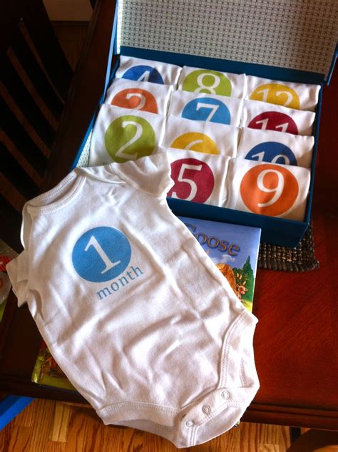 diy monthly onesies baby shower gift stylish spoon