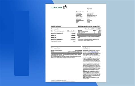 Lloyds Bank Statement Template Download MS Word File