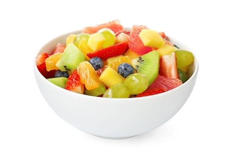 Premium Photo Bowl Of Fresh Fruit Salad Isolated On White