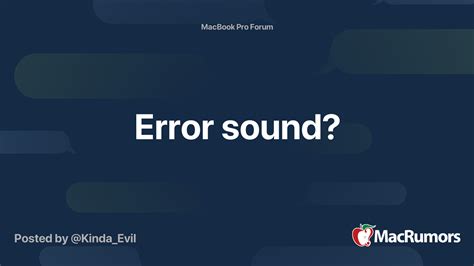 Error Sound Macrumors Forums