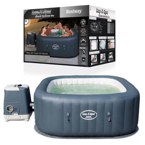 Lay Z Spa Hawaii Hydrojet Pro Inflatable Hot Tub 4 6 Person Pure Garden Buildings