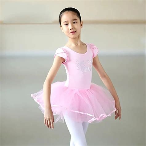 Kid Professional Short Sleeve Ballet Tutu Dress Children Tulle Ballet
