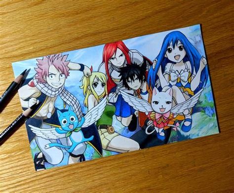 Original Fairy Tail Drawing Signed Art Anime Art Fan Art Etsy Fairy