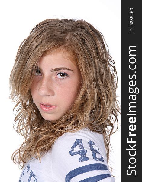 Pre Teen Girl With Curly Hair Free Stock Images Photos