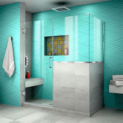 dreamline unidoor plus 54 in w x 30 3 8 in d x 72 in h frameless hinged shower enclosure in