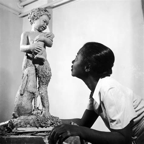 Harlem Renaissance Sculptor Augusta Savage Working On A Sculpture In