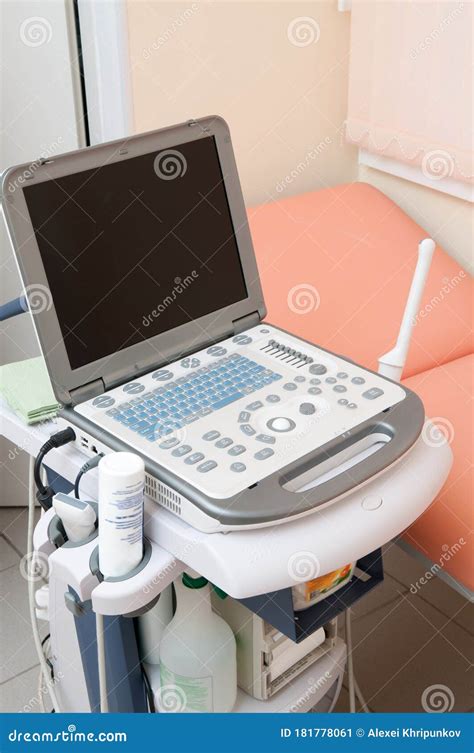 Ultrasound Machine In Clinic Closeup Stock Image Image Of Modern