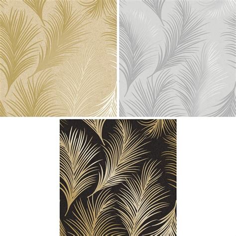 Holden Metallic Feather Pattern Wallpaper