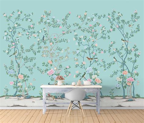 Nauzha Chinoiserie Wallpaper Vintage Bird Wallpaper Etsy Vintage Bird