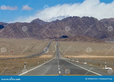 Mountains And Grasslands Stretch By Road In Qinghai Stock Photo Image