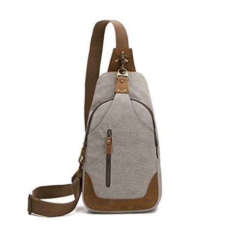 Canvas Sling Bag Small Crossbody Backpack Shoulder Casual Daypack Rucksack For Men Women Outdoor
