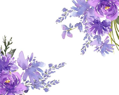 Viola Flower Designs Acquerello Cip Art Lavender Watercolor Etsy
