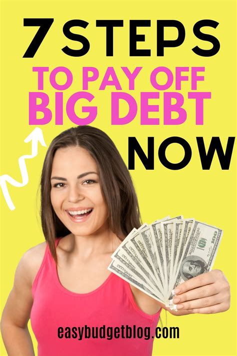 The 7 Steps To Paying Off Big Debt Easy Budget Money Makeover Debt