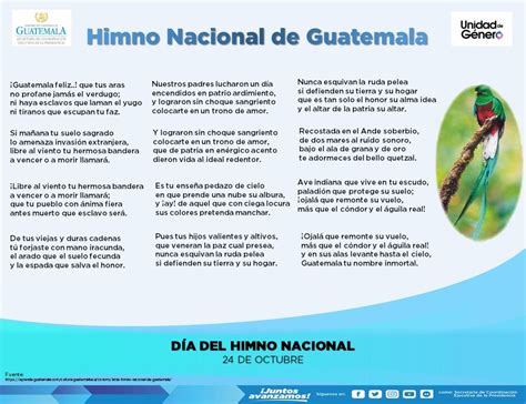 Letra Del Himno Nacional De Guatemala Deguate Com