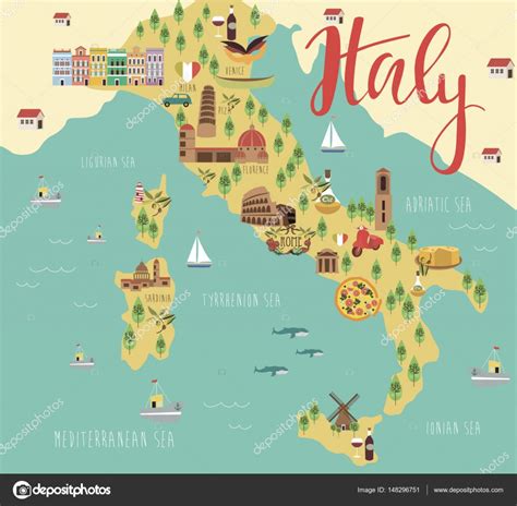 Illustration Map Of Italy Stock Vector Image By MioBuono12 148296751