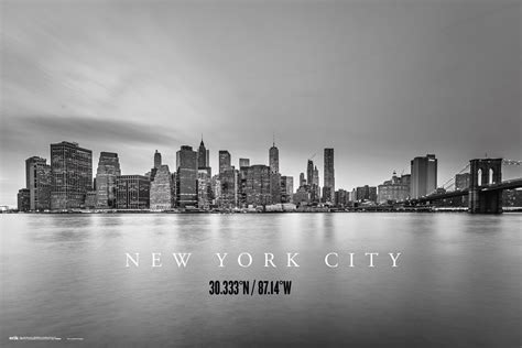 New York City Skyline Póster Lámina Compra En Posterses