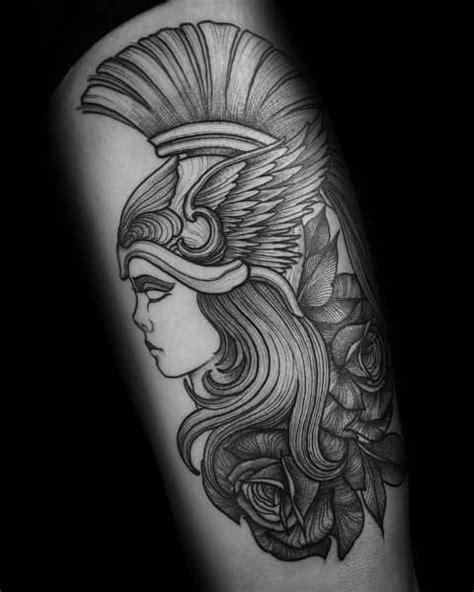 60 Athena Tattoo Designs For Men Ancient Greek Goddess Ideas