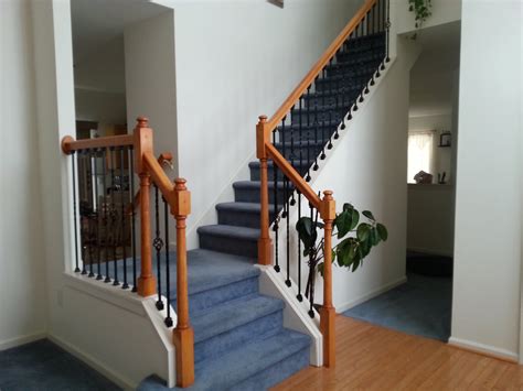 Other options include white oak, (offers water resistance), pine, brazilian cherry and maple. Stairs Iron Baluster Installation & Wood Spindle Removal ...