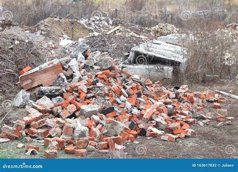 Construction Waste With Elements Of Various Dismantled And Destroyed
