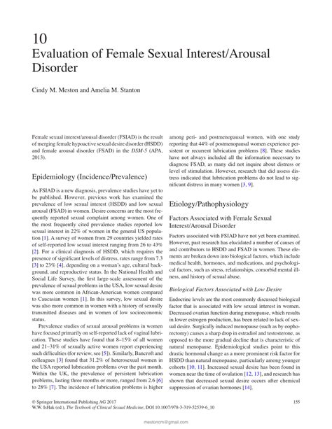 Pdf Evaluation Of Female Sexual Interest Arousal Disorder