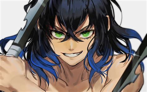 inosuke hashibira close up demon hunter samurai kimetsu no yaiba demon slayer manga