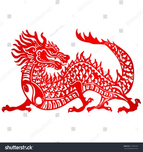 Vektor Stok Zodiac Sign Year Dragon Chinese Traditional Tanpa Royalti