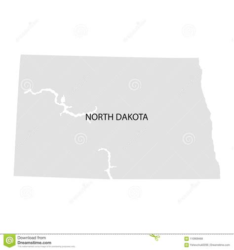 Territory Of North Dakota White Background Vector Illustration Stock