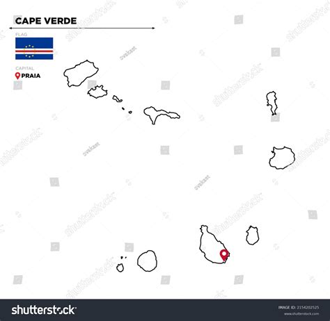Cape Verde Political Map Capital City Stock Illustration 2154202525