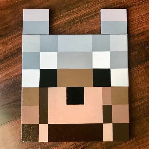 Pixel Art Wolf Inspiré Par Minecraft Etsy