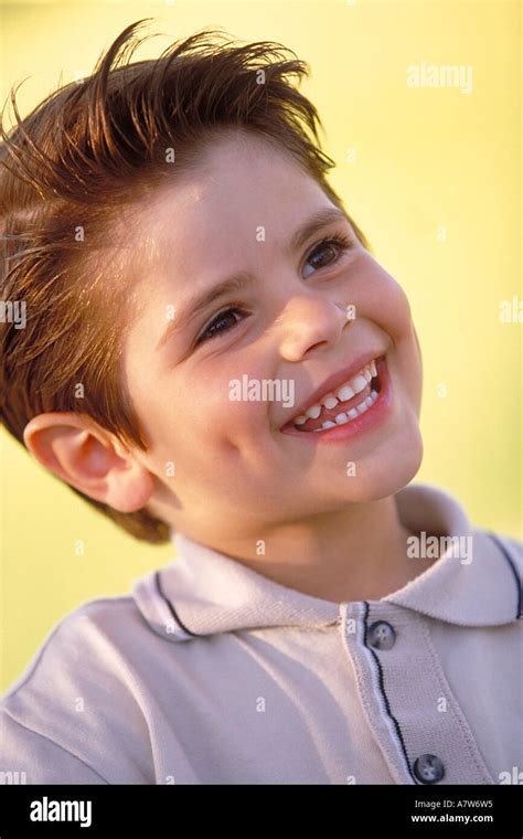 Portrait Of 6 Year Old Dark Haired Boy Stock Photo Royalty Free Image