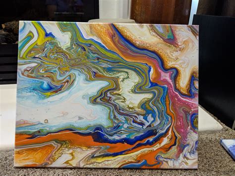 Abstract Acrylic Flow Art Painting 16x20 Art Abstract Painting Painting