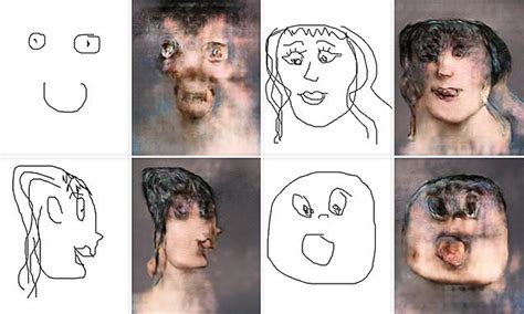Ai Draws Faces From Sketches With Nightmarish Results Daily Mail Online